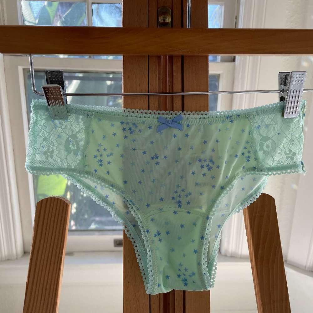 NWT - Gilly Hicks Hollister Women’s Soft Cheeky Underwear Star Mint Green XS